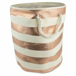 Best Pirce ✔️ DII Round Modern Style Paper Stripe Medium Storage Bin In Copper 🤩