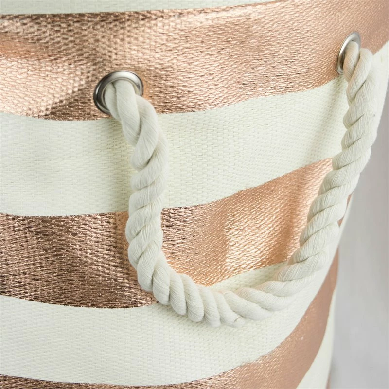 Deals โ๏ธ DII Round Modern Style Paper Stripe Small Storage Bin In Copper ๐ - Image 3