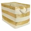 Best reviews of 👍 DII Rectangle Modern Style Paper Stripe Medium Storage Bin In Gold 👏