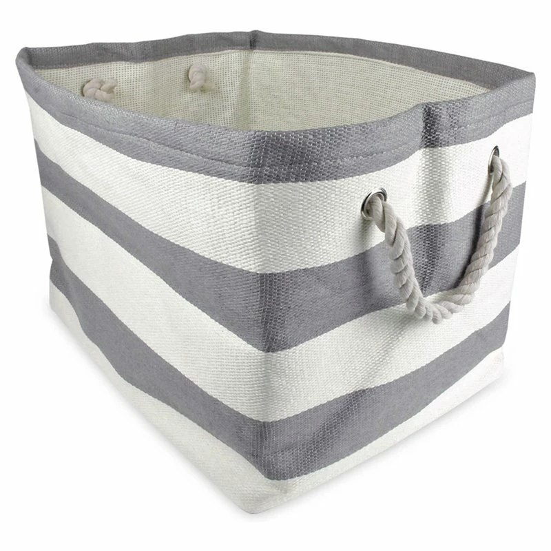 Best Pirce ๐ฅฐ DII Rectangle Modern Style Paper Stripe Small Storage Bin In Gray โจ