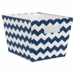 Best reviews of 😀 DII 10" Trapezoid Modern Polyester Chevron Storage Bin In Nautical Blue 💯