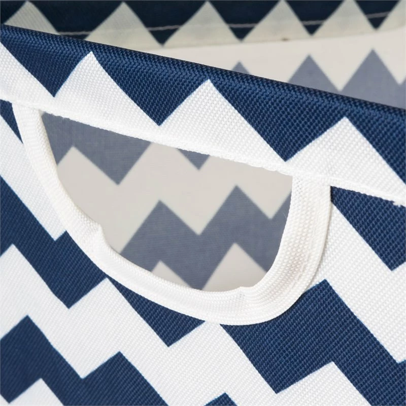 Best Pirce ๐คฉ DII 14" Trapezoid Modern Polyester Chevron Large Storage Bin In Nautical Blue โ๏ธ - Image 2