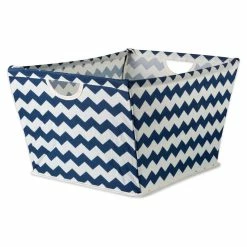 Best Pirce ๐คฉ DII 14" Trapezoid Modern Polyester Chevron Large Storage Bin In Nautical Blue โ๏ธ