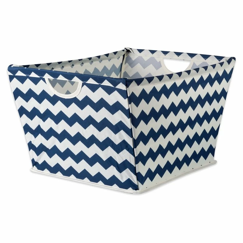 Best Pirce ๐คฉ DII 14" Trapezoid Modern Polyester Chevron Large Storage Bin In Nautical Blue โ๏ธ