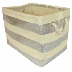 Best reviews of ๐คฉ DII Rectangle Modern Style Paper Stripe Small Storage Bin In Silver โจ