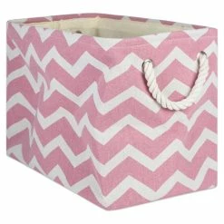 Best Pirce ๐ DII Rectangle Modern Polyester Chevron Large Storage Bin In Rose Pink ๐งจ