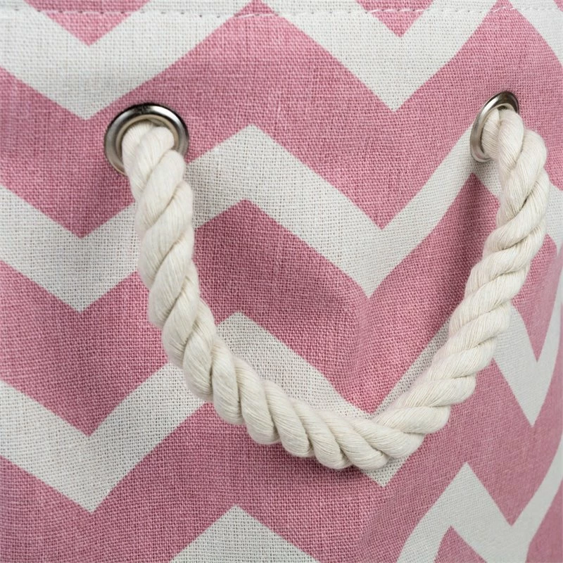 Brand new ๐ฏ DII Round Modern Polyester Chevron Medium Storage Bin In Rose Pink โ - Image 3