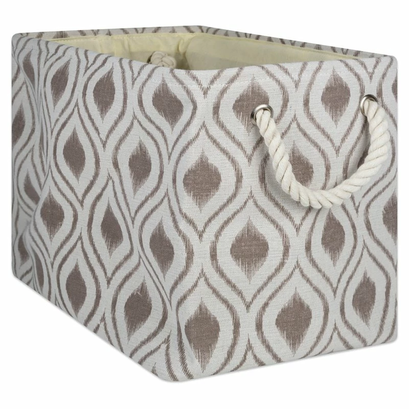 Promo โญ DII Rectangle Modern Style Polyester Ikat Large Storage Bin In Stone ๐