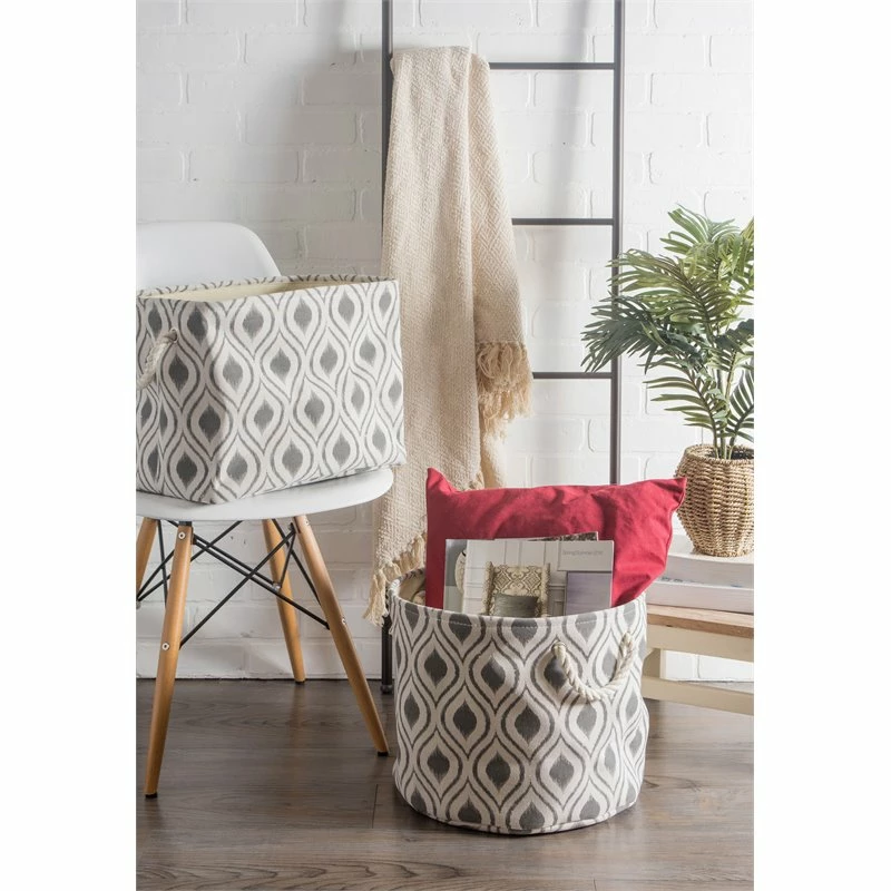 Top 10 ๐คฉ DII Round Modern Style Polyester Ikat Large Storage Bin In Stone ๐งจ - Image 3