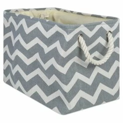Best reviews of 👏 DII 12" Rectangle Modern Polyester Chevron Large Storage Bin In Gray 🤩