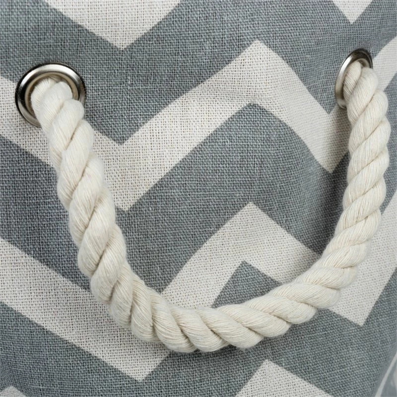 Deals ๐ DII 15" Round Modern Polyester Chevron Medium Storage Bin In Gray ๐ - Image 3