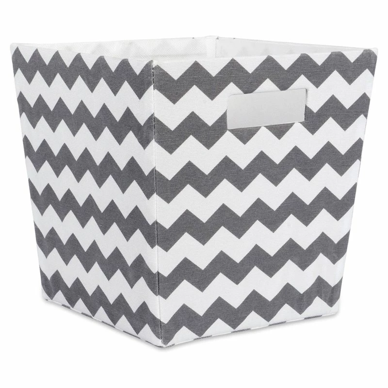 Discount 💯 DII 12.9" Trapezoid Modern Polyester Chevron Storage Bin In Gray 💯