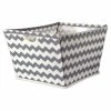 Wholesale ⌛ DII 14" Trapezoid Modern Polyester Chevron Large Storage Bin In Gray 🤩