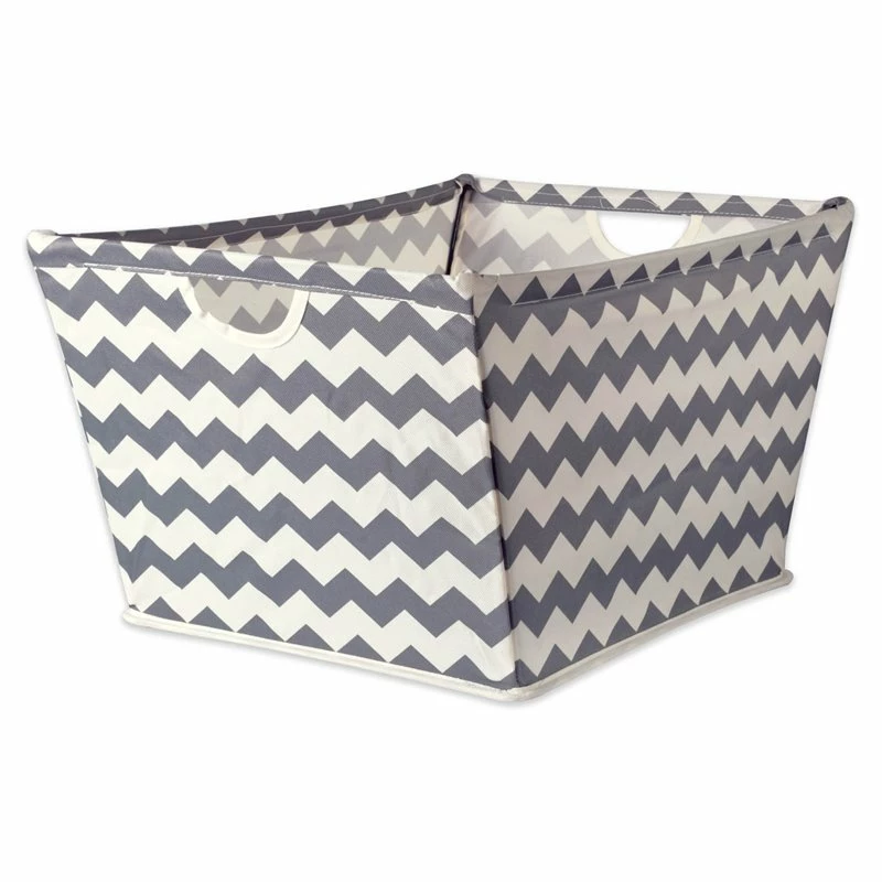 Wholesale โ DII 14" Trapezoid Modern Polyester Chevron Large Storage Bin In Gray ๐คฉ
