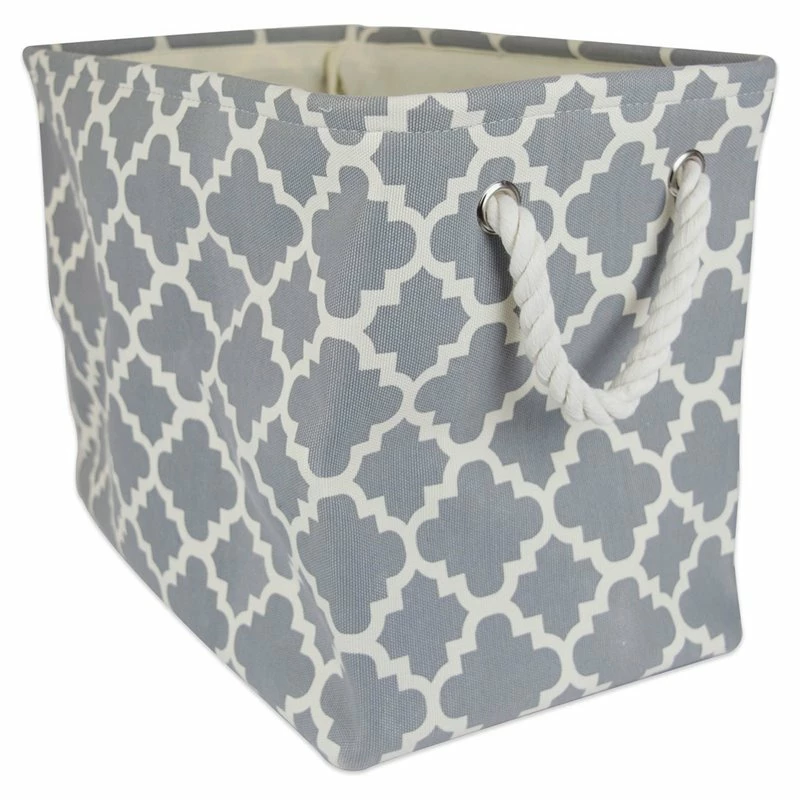 Cheap โค๏ธ DII Rectangle Modern Polyester Lattice Small Storage Bin In Gray โญ