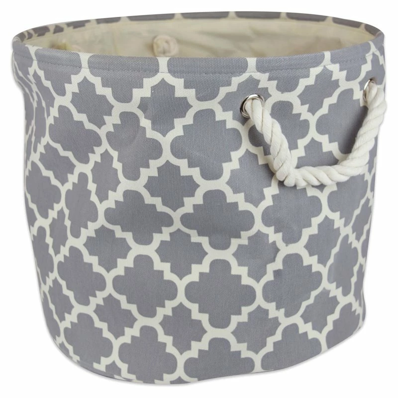 Flash Sale ⌛ DII Round Modern Polyester Lattice Large Storage Bin In Gray 😍