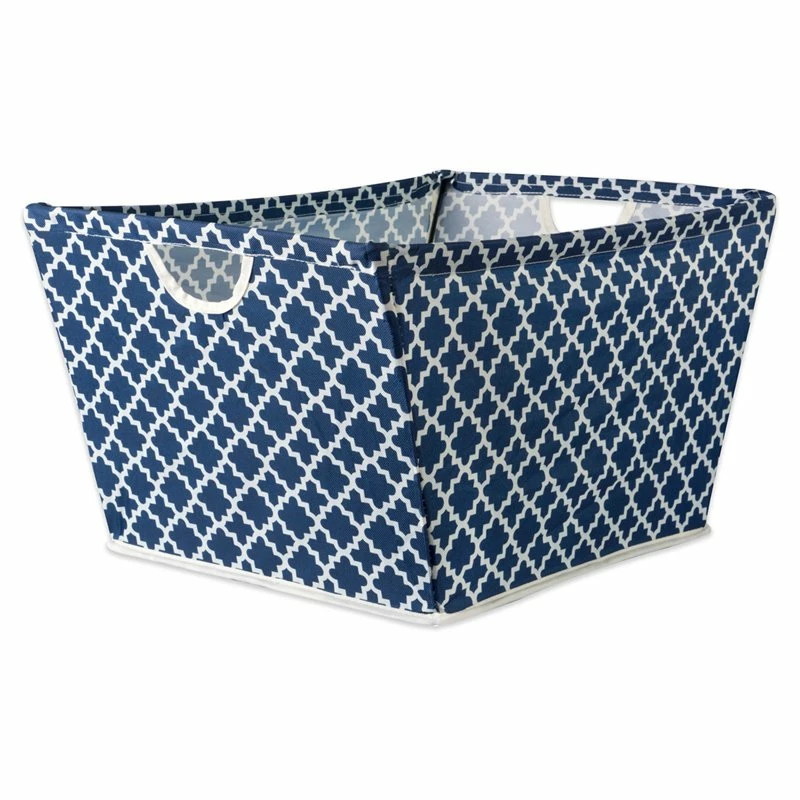 Budget ❤️ DII Trapezoid Modern Polyester Lattice Large Storage Bin In Nautical Blue 🎁