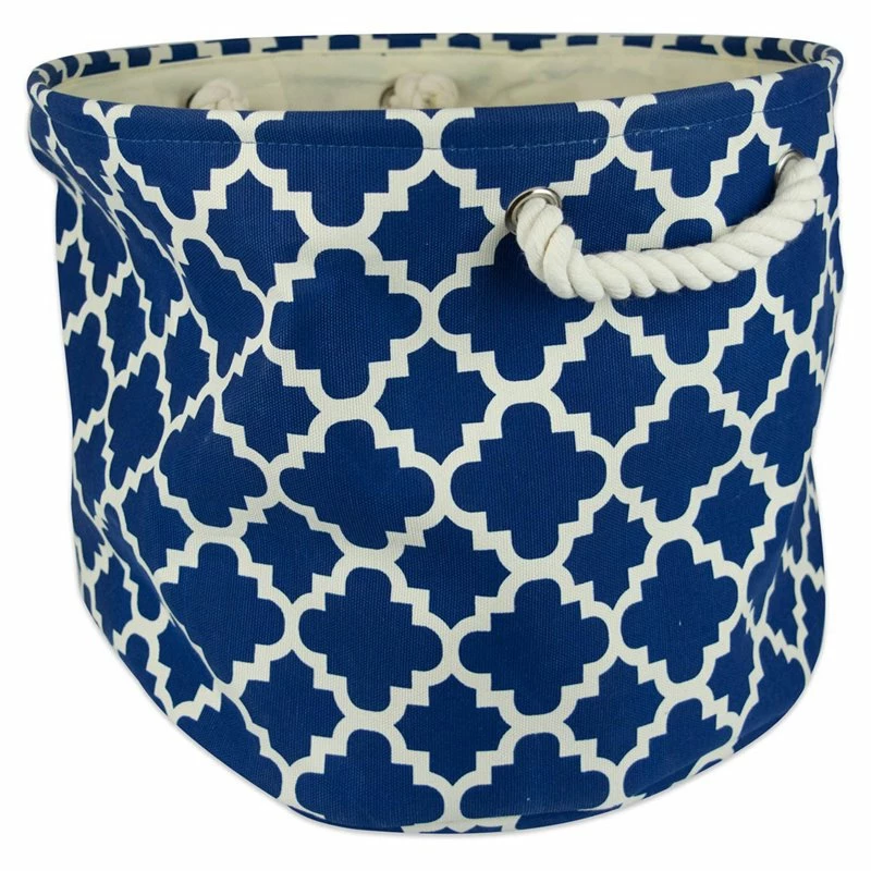 New โ๏ธ DII Round Modern Polyester Lattice Medium Storage Bin In Navy ๐คฉ