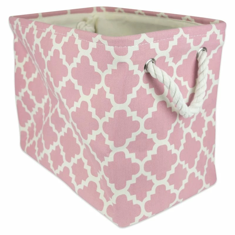Hot Sale ⭐ DII Rectangle Modern Polyester Lattice Large Storage Bin In Rose Pink 🔔