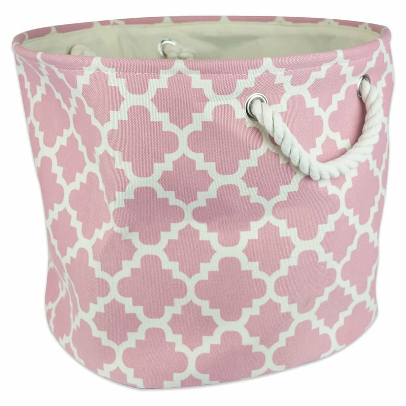 Outlet ๐ DII Round Modern Polyester Lattice Medium Storage Bin In Rose Pink ๐ฅ