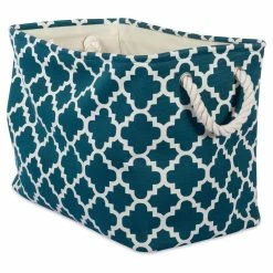 Best deal ✨ DII Rectangle Modern Polyester Lattice Large Storage Bin In Teal Blue 💯