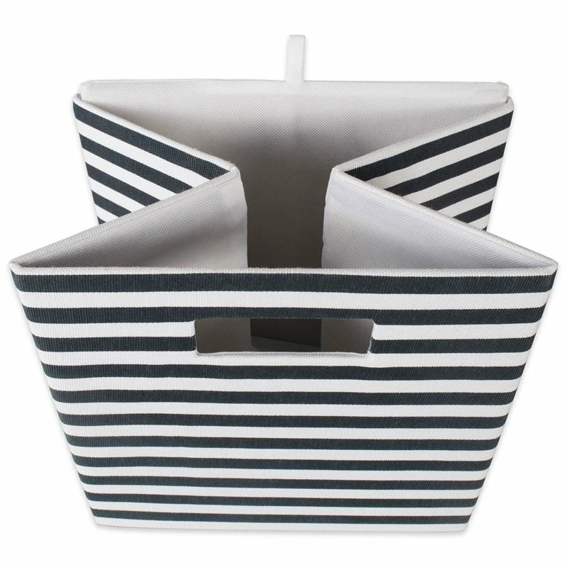 Best Pirce โ DII 12.9" Square Modern Polyester Cube Pinstripe Storage Bin In Black ๐ฏ - Image 3