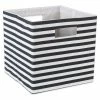 Best Pirce ⌛ DII 12.9" Square Modern Polyester Cube Pinstripe Storage Bin In Black 💯