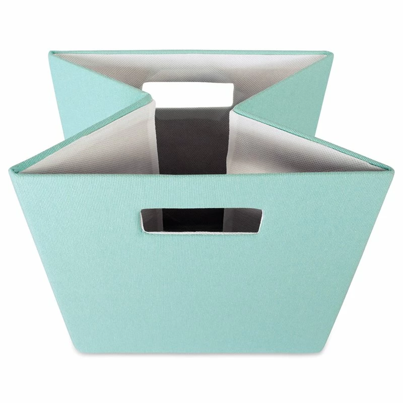 Deals โจ DII 12.9" Square Modern Polyester Cube Solid Storage Bin In Aqua Blue ๐ - Image 2