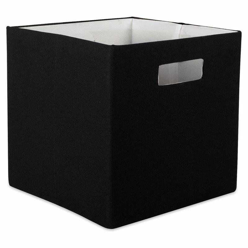 Outlet ๐ฅฐ DII 12.9" Square Modern Polyester Cube Solid Storage Bin In Black ๐