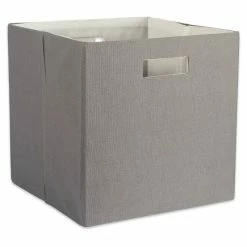 Best Pirce ๐ DII 11" Square Modern Polyester Cube Solid Storage Bin In Gray ๐