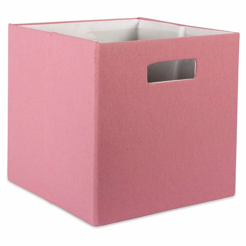 Cheap ๐ DII 12.9" Square Modern Polyester Cube Solid Storage Bin In Rose Pink ๐