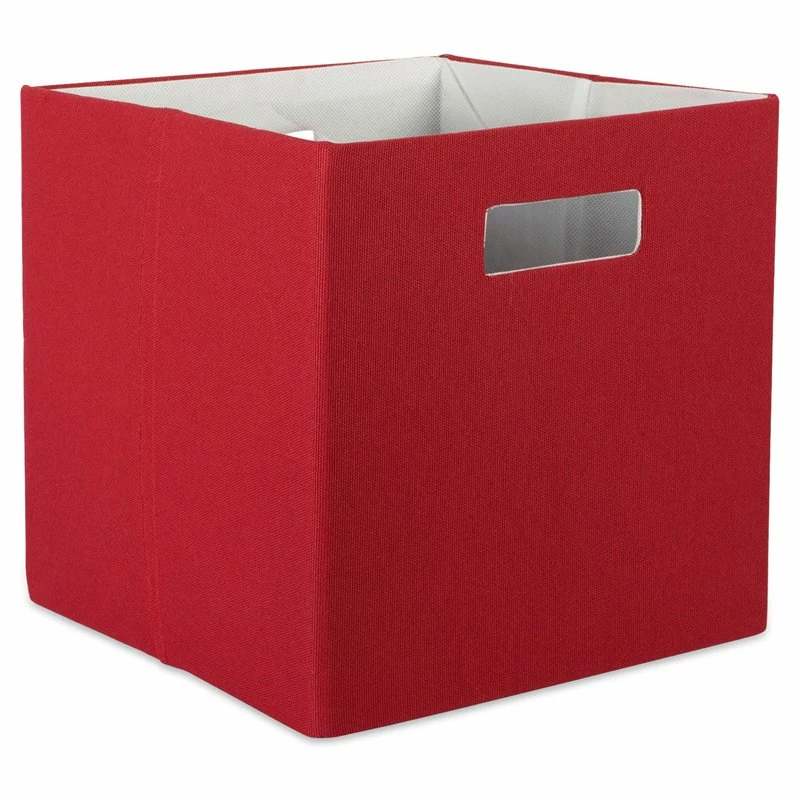 New ✔️ DII 11" Square Modern Polyester Cube Solid Storage Bin In Rust Orange ✨