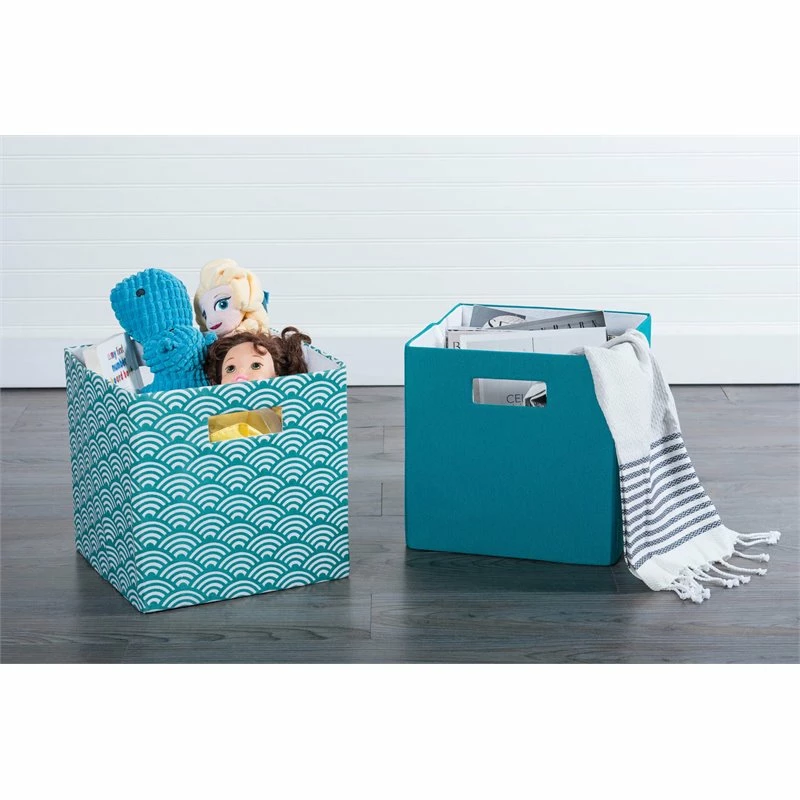 Deals ๐ DII 12.9" Square Modern Polyester Cube Solid Storage Bin In Teal Blue ๐คฉ - Image 2