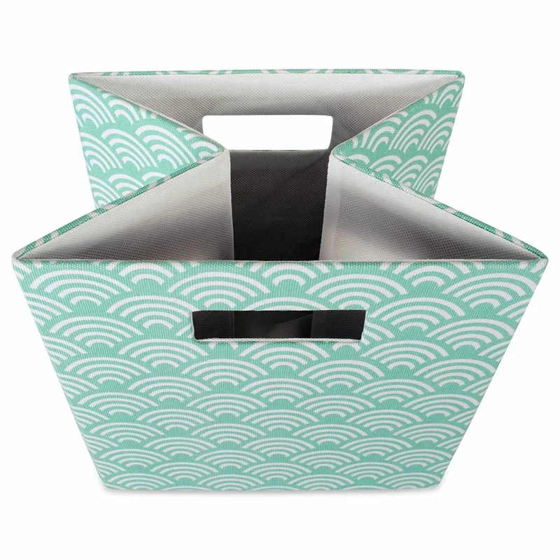 Best Sale ๐ฏ DII 12.9" Square Modern Polyester Cube Waves Storage Bin In Aqua Blue โค๏ธ - Image 2