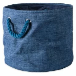 Hot Sale ๐คฉ DII Round Modern Polyester Medium Storage Bin In Variegated Blue ๐