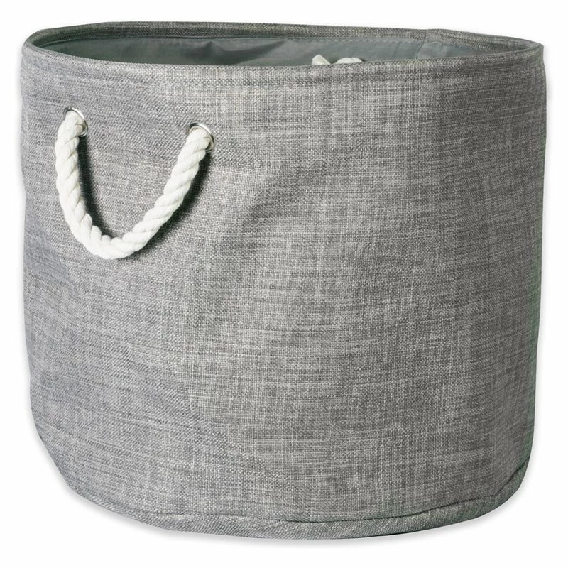 Buy ๐งจ DII Round Modern Polyester Large Storage Bin In Variegated Gray ๐ฅ