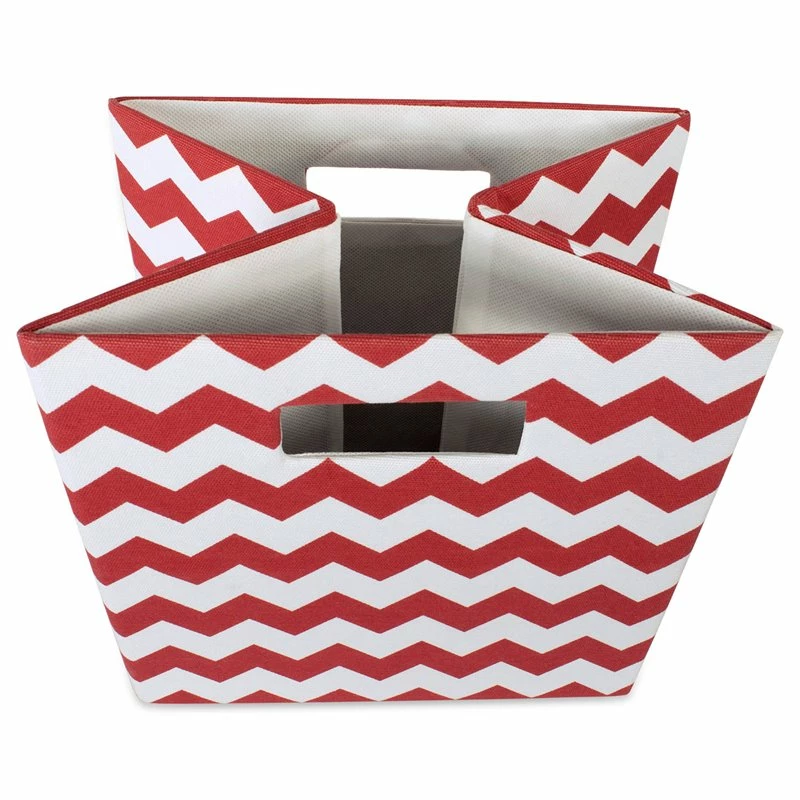 Outlet ๐ DII 12.9" Square Modern Polyester Cube Chevron Storage Bin In Rust Orange ๐ - Image 2