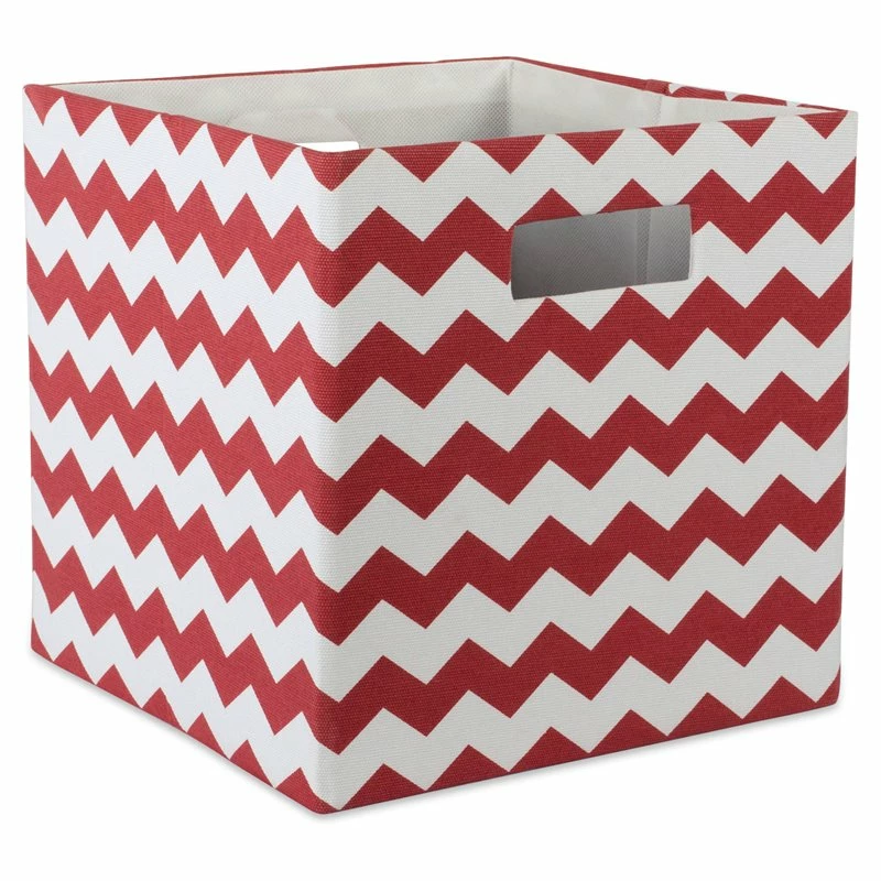 Outlet ๐ DII 12.9" Square Modern Polyester Cube Chevron Storage Bin In Rust Orange ๐