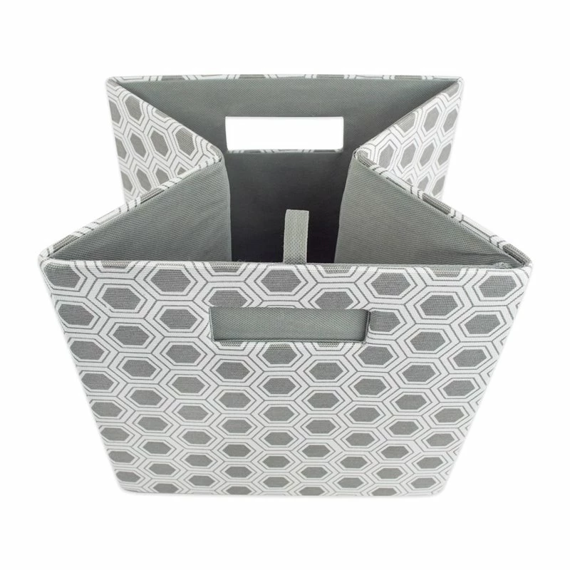 Discount ๐ DII 11" Square Modern Polyester Cube Honeycomb Storage Bin In Gray โญ - Image 3