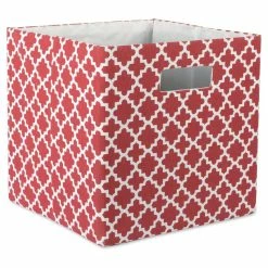 Promo ๐ DII 12.9" Square Modern Polyester Cube Lattice Storage Bin In Rust Orange โค๏ธ