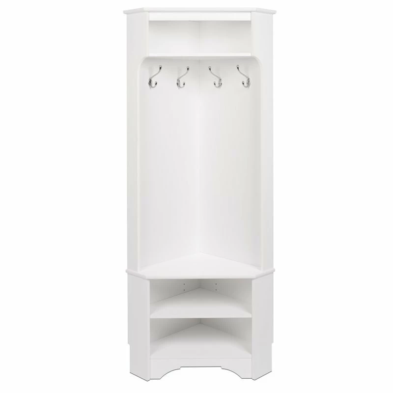 Deals 🛒 Pemberly Row Contemporary Corner Hall Tree In White 😉