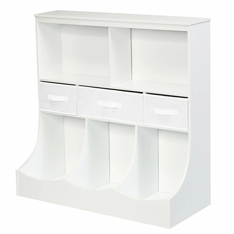 Best reviews of ๐ Costway Wood Freestanding Combo Shelf Cubby Bin With 3 Baskets In White โ - Image 5