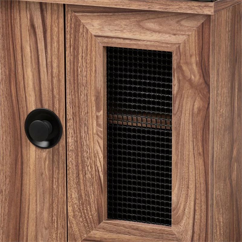 Cheapest ๐ Bowery Hill Brown Faux Leather 2-Door 4-Shelves Wood ๐ Shoe Storage Bench โ - Image 6