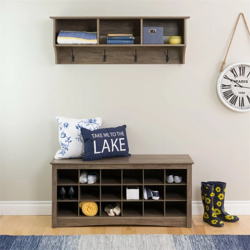 Best Pirce ✔️ Pemberly Row Contemporary 48" Wide Hanging Entryway Shelf In Drifted Gray ⌛ - Image 6