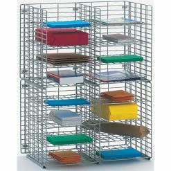 Flash Sale ⭐ Charnstrom 16-Pocket 24"W 🧥 Coated Wire Sorter With Adjustable Shelves In Gray ❤️