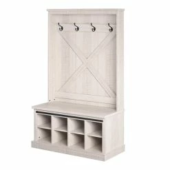 Best reviews of 😀 Ameriwood Home Knox County Entryway Bench With Hall Tree In Rustic White 😍