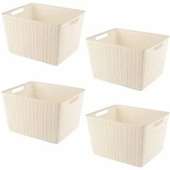 Best reviews of ⭐ HANAMYA Storage Basket Organizer With Handle 17 Liter In Beige (Set Of 4) 😍