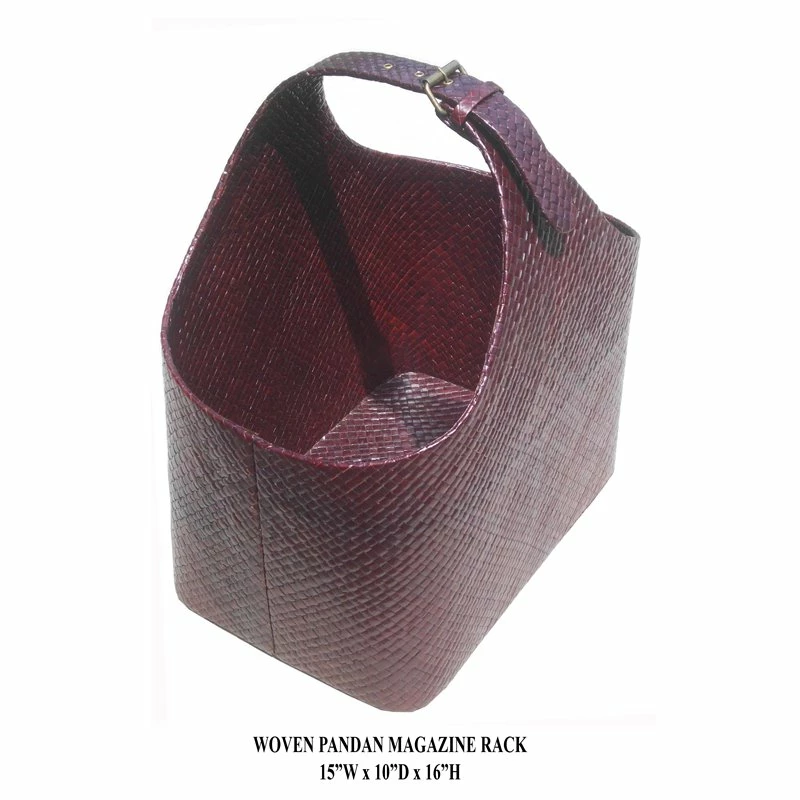 Buy ๐คฉ D-Art Collection Traditional Pandan Leaf Woven Magazine Rack In Red ๐งจ - Image 3