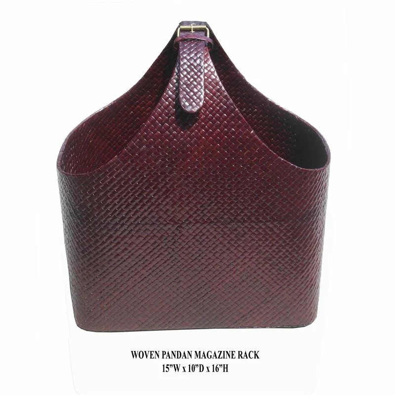 Buy ๐คฉ D-Art Collection Traditional Pandan Leaf Woven Magazine Rack In Red ๐งจ - Image 4