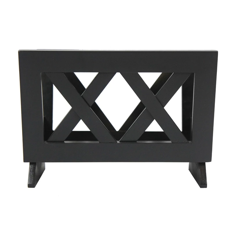 New โ๏ธ Oceanstar Contemporary Stylish Solid Wood Magazine Rack In Black ๐งจ - Image 3
